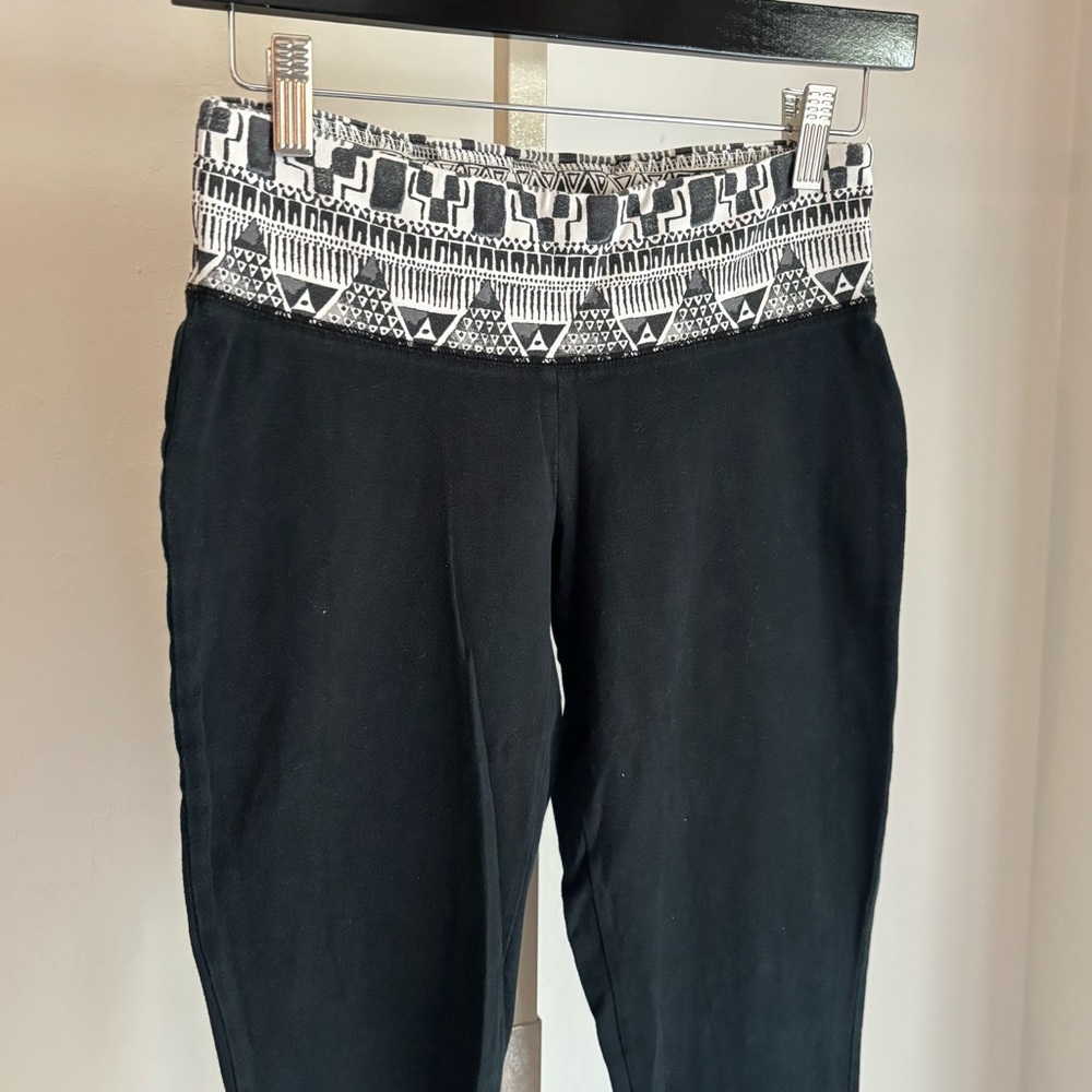 Mossimo Black Cotton Leggings with Print Waistband, X-Small